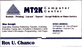 Rox U. Chanco bizcard